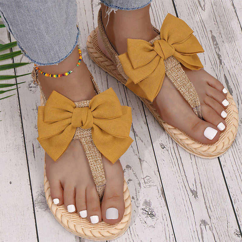 Damen Sandalen mit Fliege aus Canvas Jully