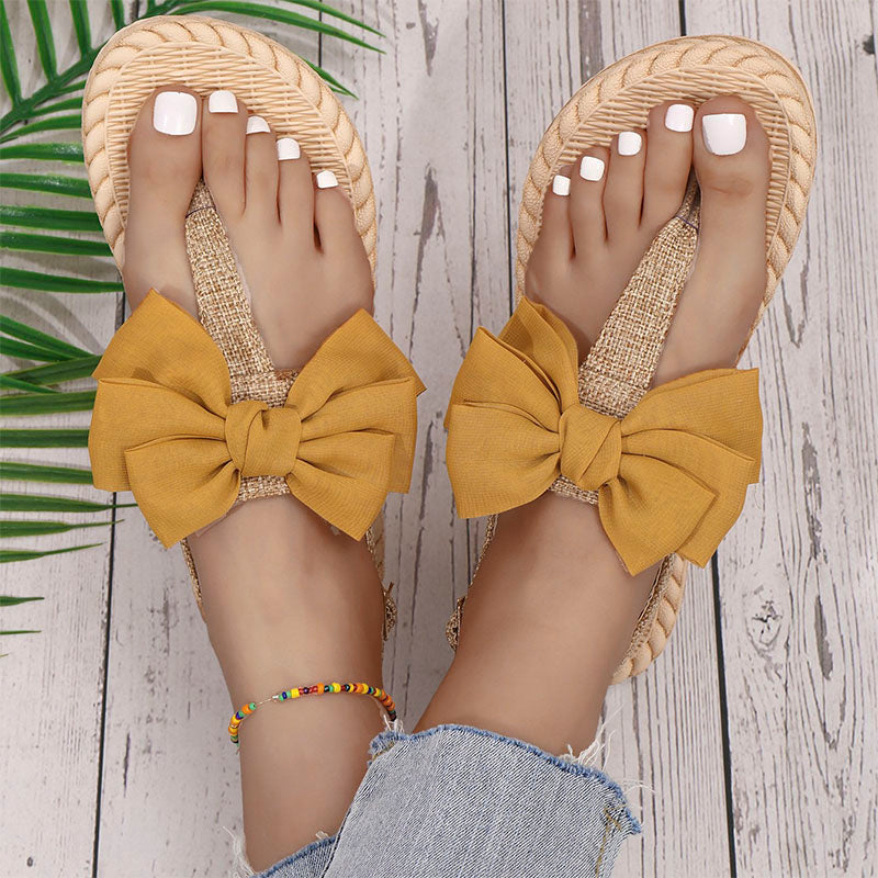 Damen Sandalen mit Fliege aus Canvas Jully