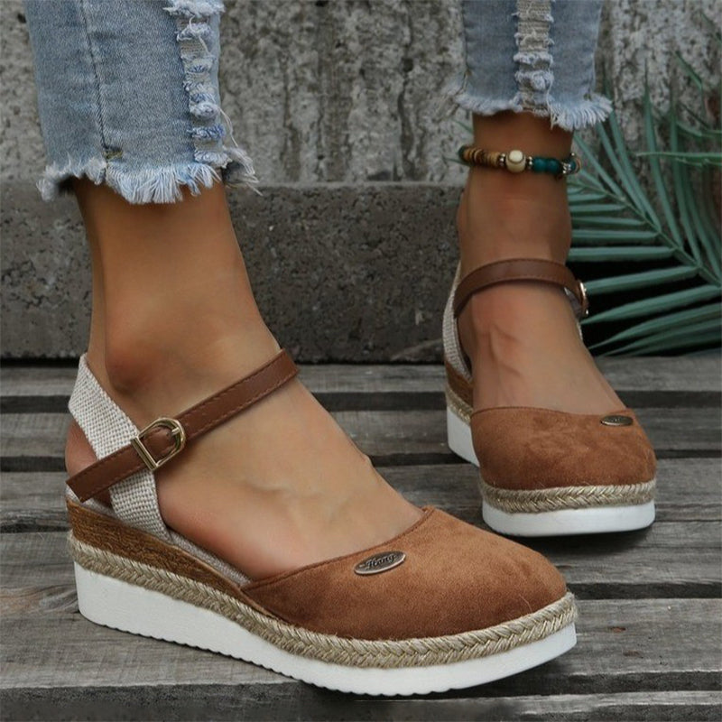 Damen Sandalen mit Keilabsatz in Vintage-Optik Jully
