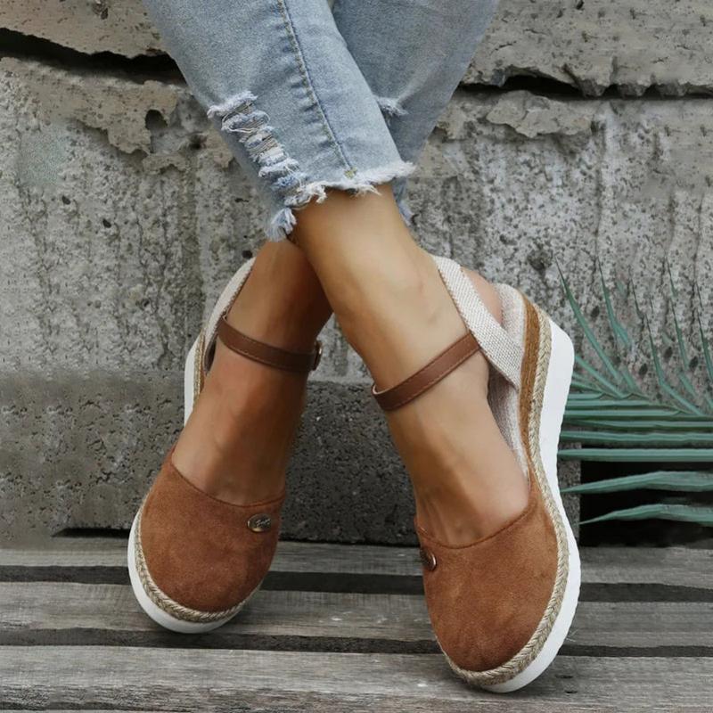 Damen Sandalen mit Keilabsatz in Vintage-Optik Jully