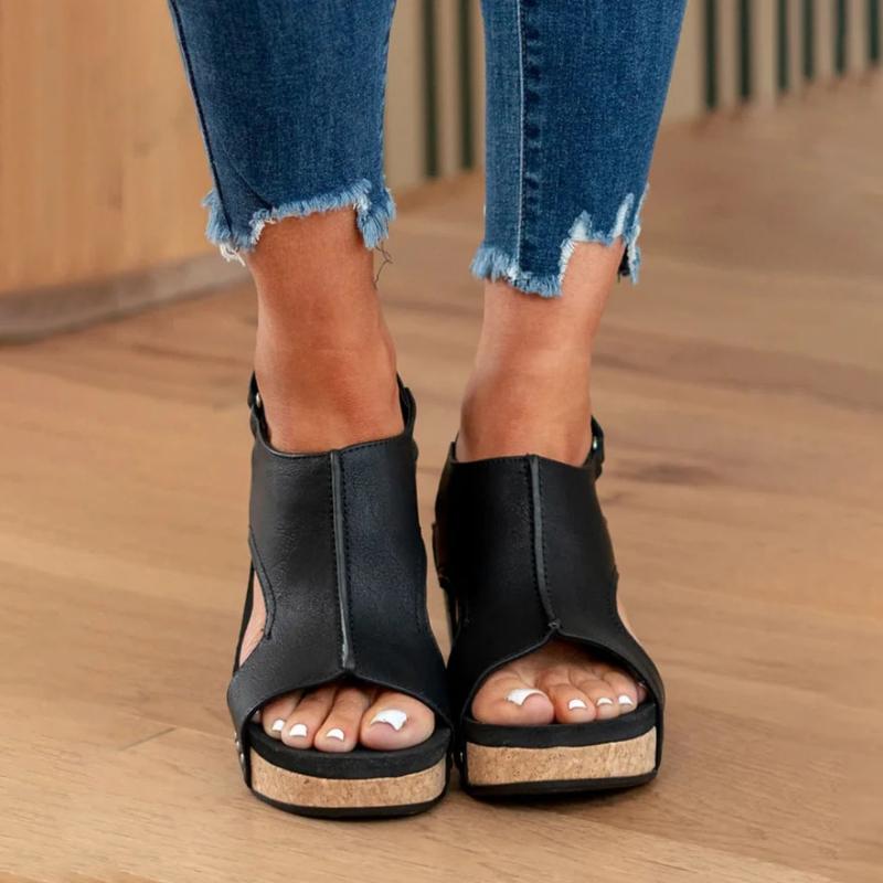 Damen Sandalen mit Keilabsatz in Vintage-Optik Jully
