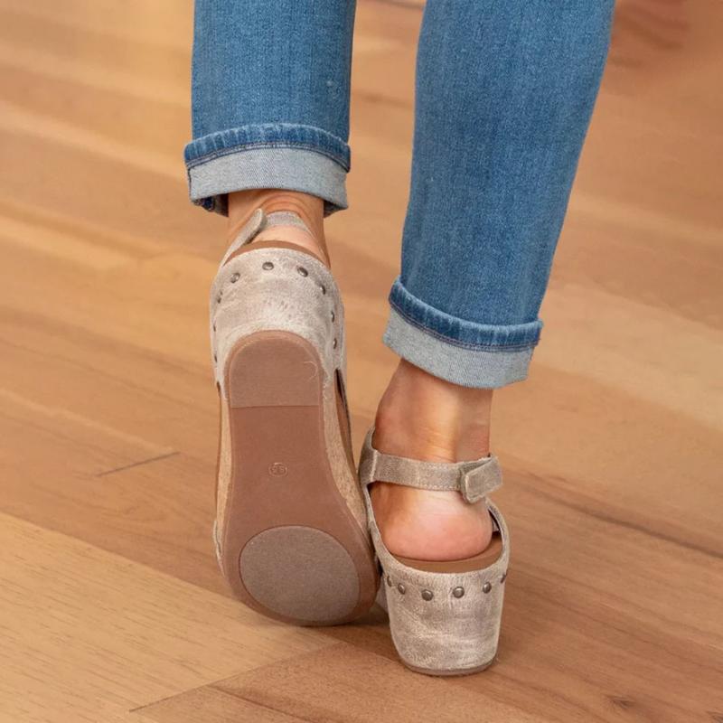 Damen Sandalen mit Keilabsatz in Vintage-Optik Jully