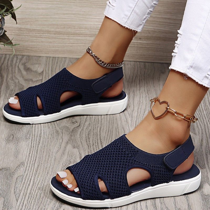 Damen Sandalen mit Klettverschluss und atmungsaktivem Netz Jully