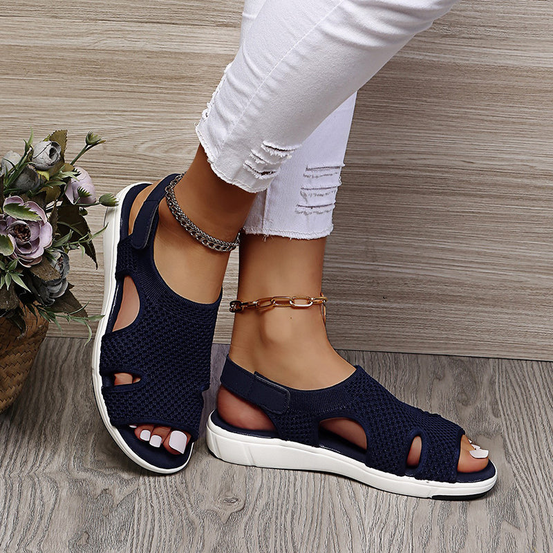 Damen Sandalen mit Klettverschluss und atmungsaktivem Netz Jully