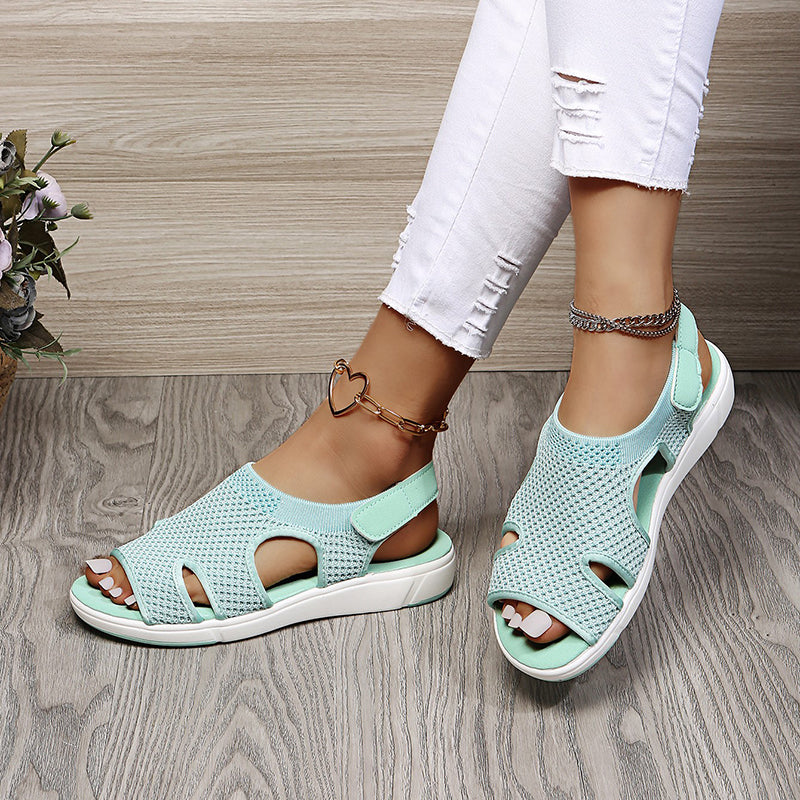 Damen Sandalen mit Klettverschluss und atmungsaktivem Netz Jully