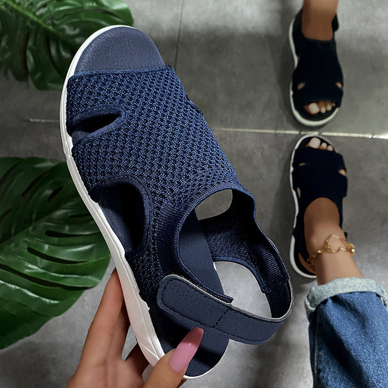 Damen Sandalen mit Klettverschluss und atmungsaktivem Netz Jully