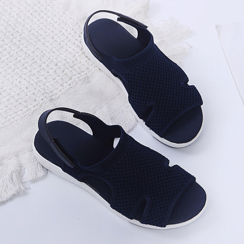 Damen Sandalen mit Klettverschluss und atmungsaktivem Netz Jully