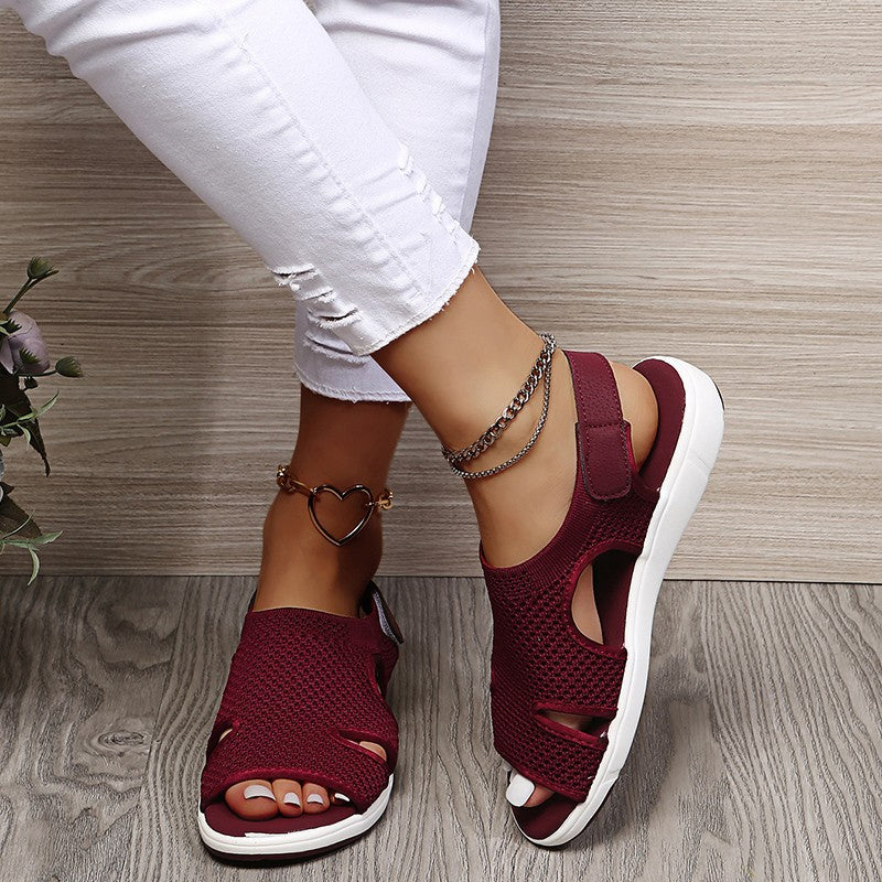 Damen Sandalen mit Klettverschluss und atmungsaktivem Netz Jully
