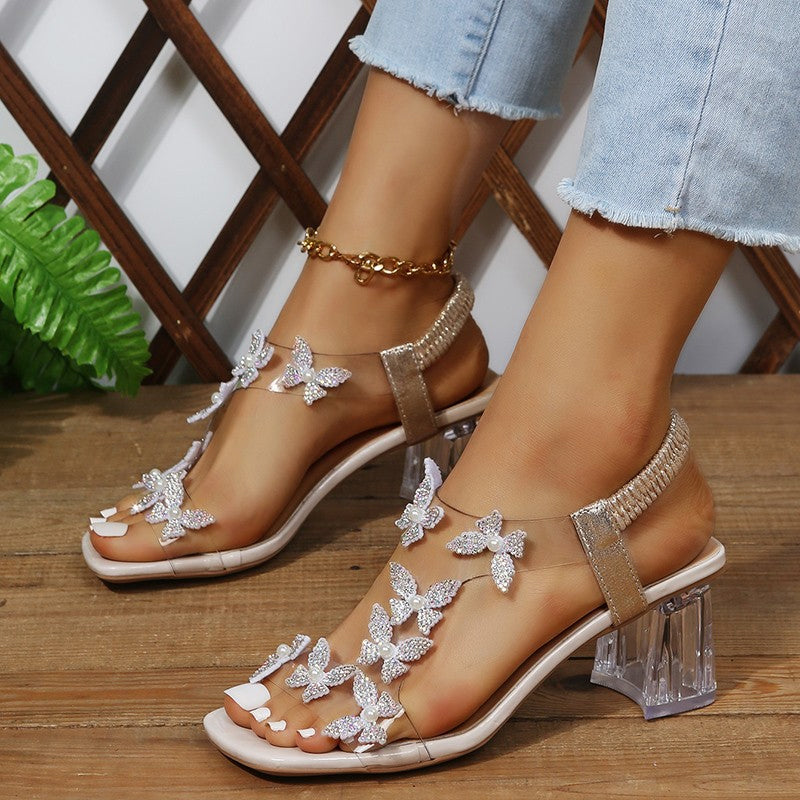 Damen Sandalen mit Schmetterlingsverzierung Jully