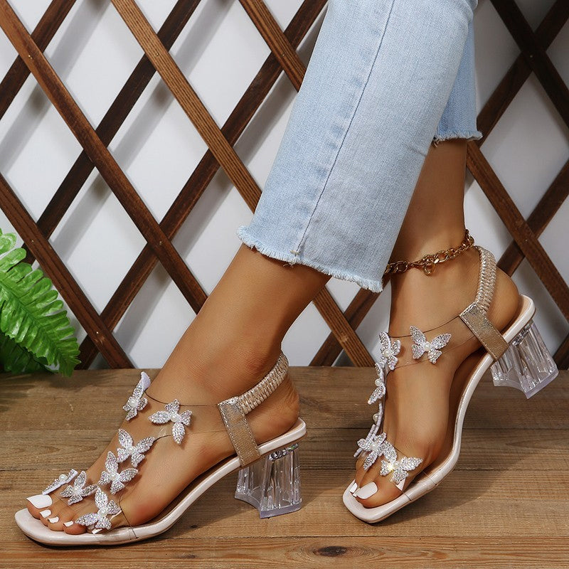 Damen Sandalen mit Schmetterlingsverzierung Jully