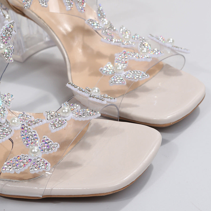 Damen Sandalen mit Schmetterlingsverzierung Jully