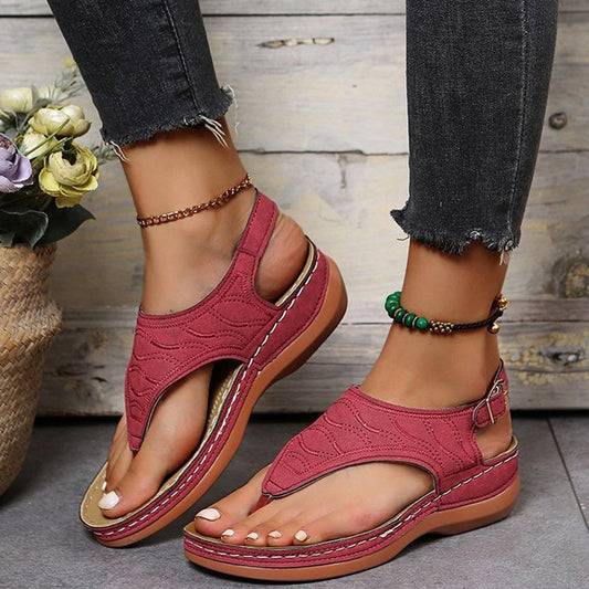 Damen Sandalen mit Schnallenriemen aus PU Jully
