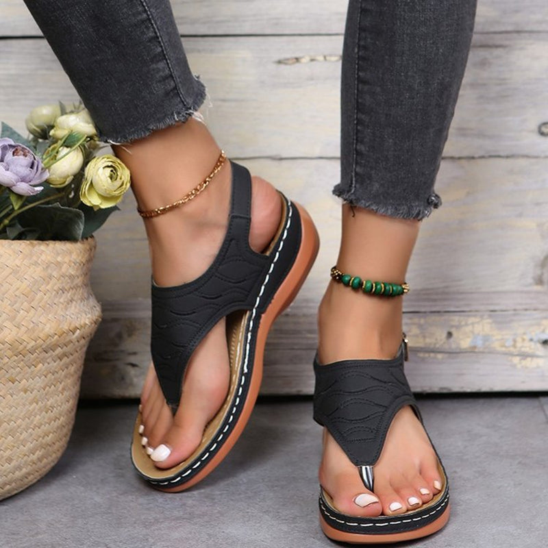 Damen Sandalen mit Schnallenriemen aus PU Jully
