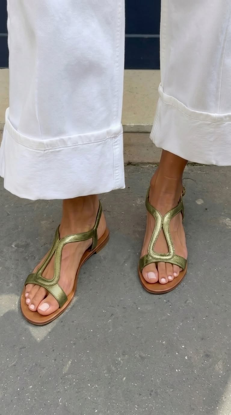 Damen Sandalen mit flacher Sohle für den Sommer Jully