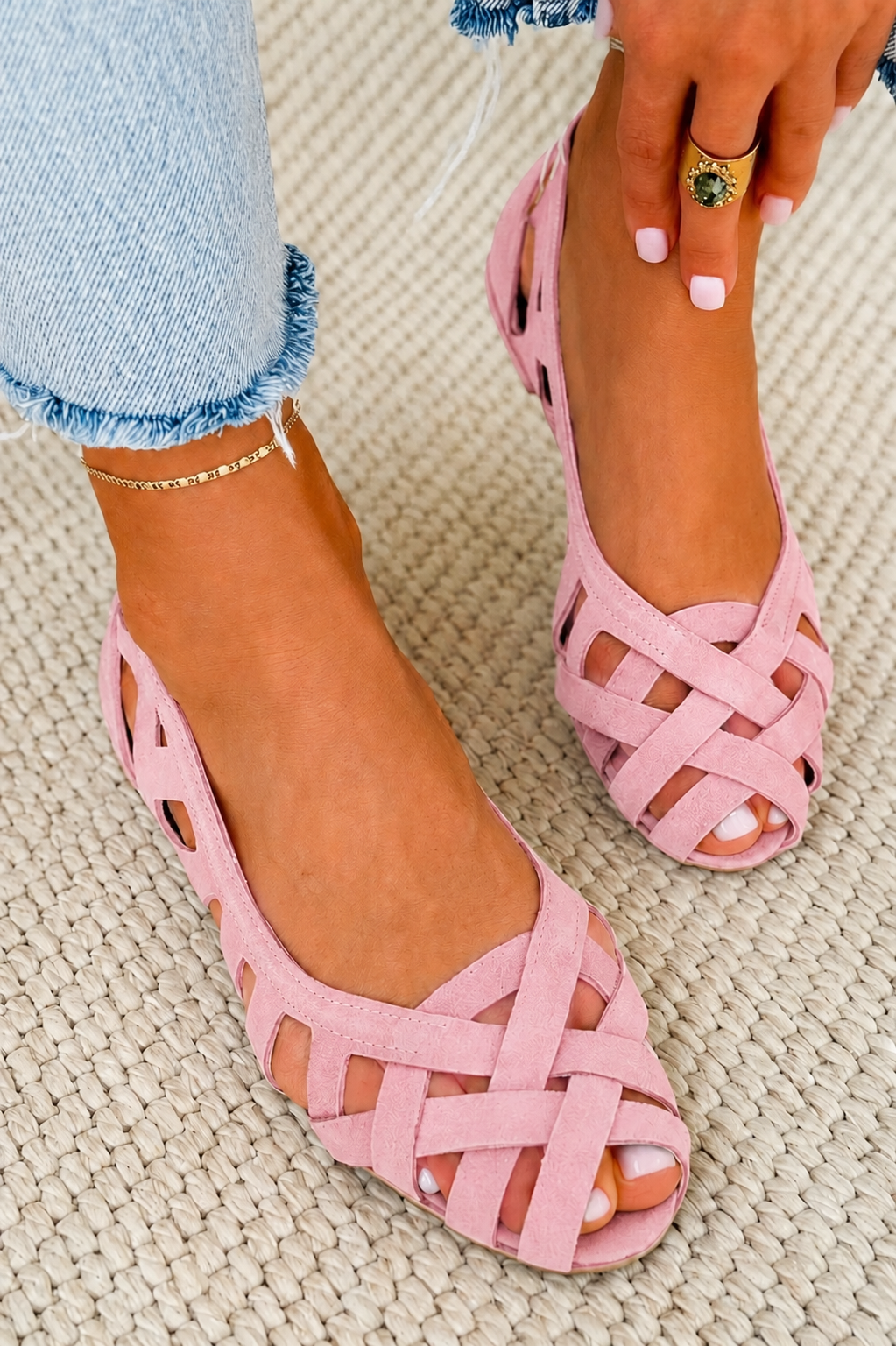 Damen Sandalen mit gewebtem Design und Komfort Jully