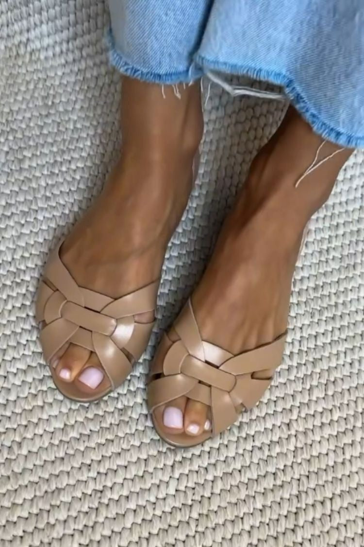 Damen Sandalen mit gewebten Riemen Jully