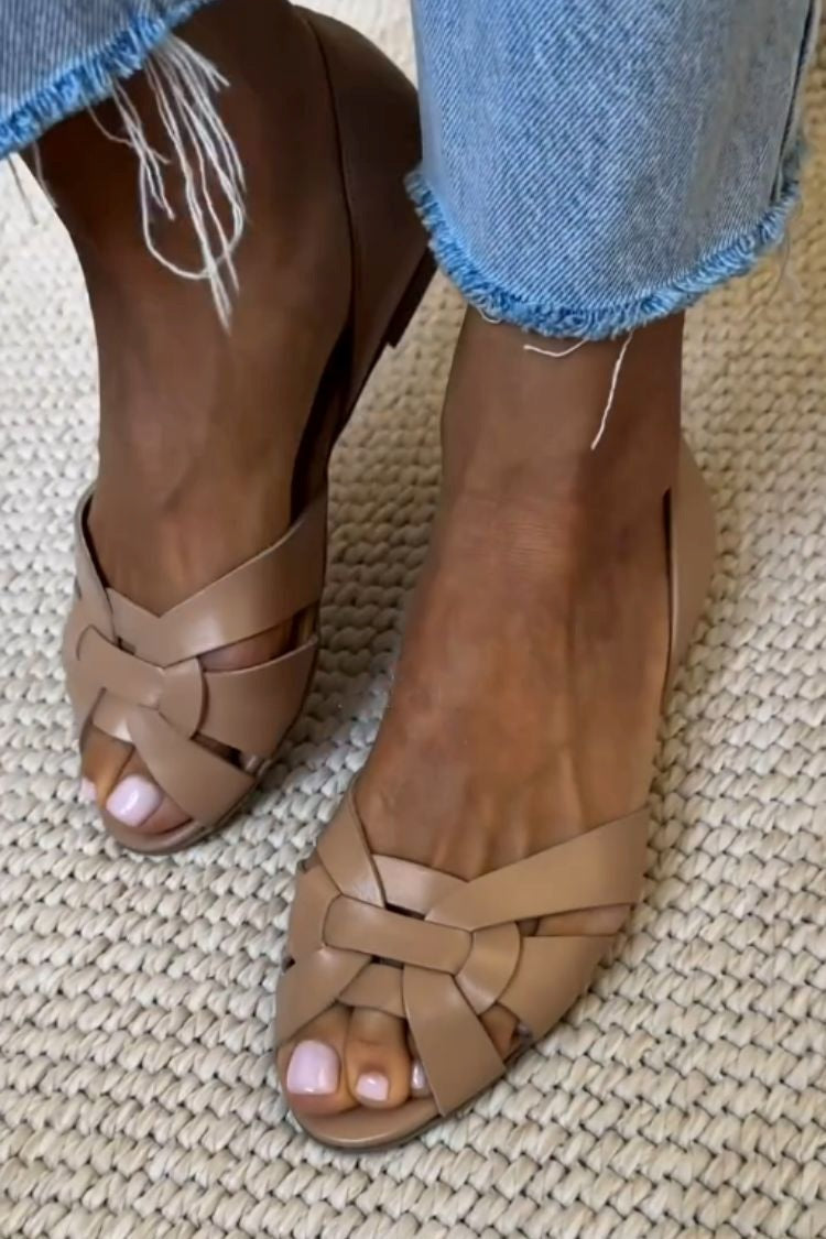 Damen Sandalen mit gewebten Riemen Jully