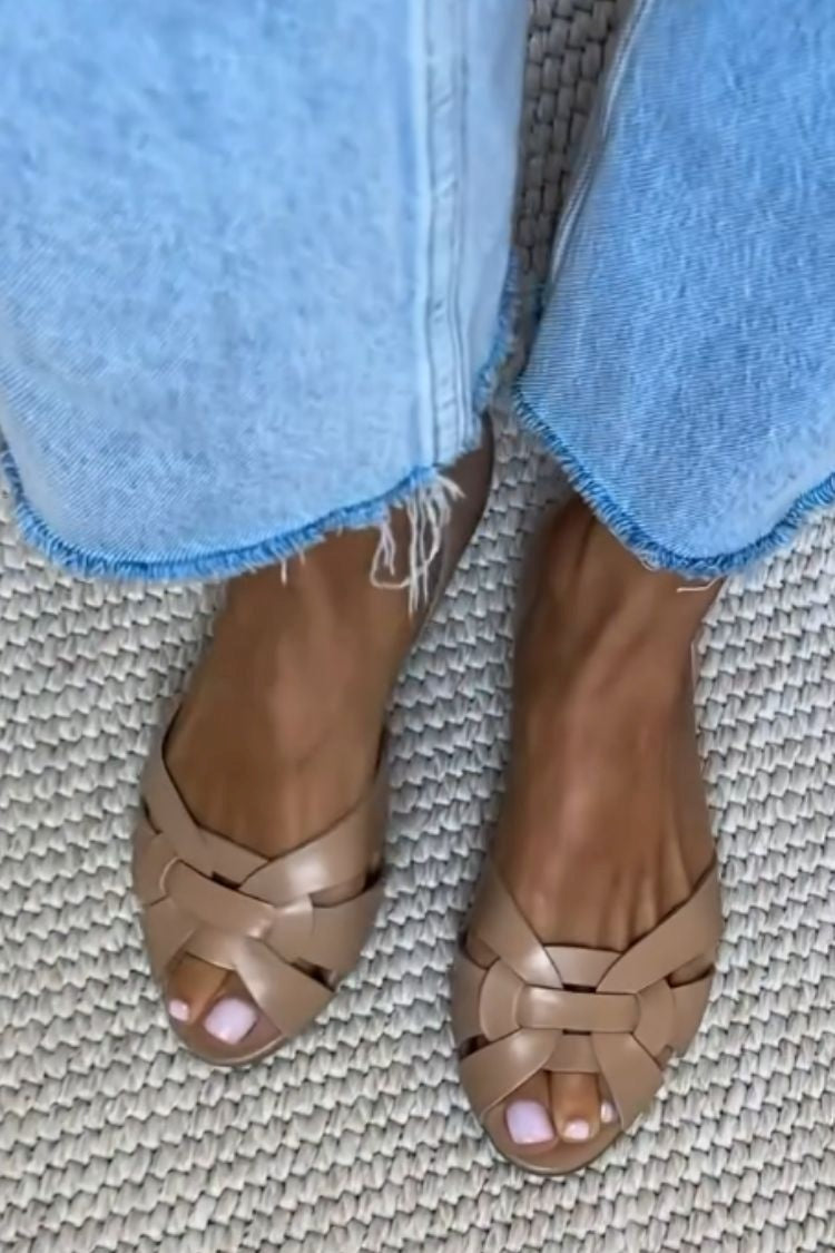 Damen Sandalen mit gewebten Riemen Jully