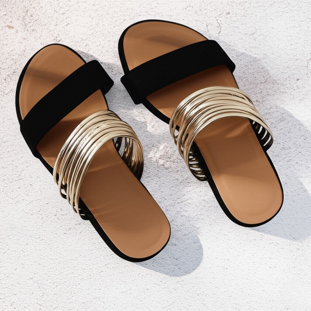 Damen Sandalen mit goldenen Akzenten Jully