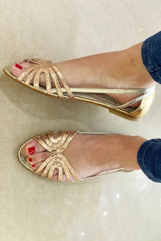 Damen Sandalen mit goldenen Riemen Jully