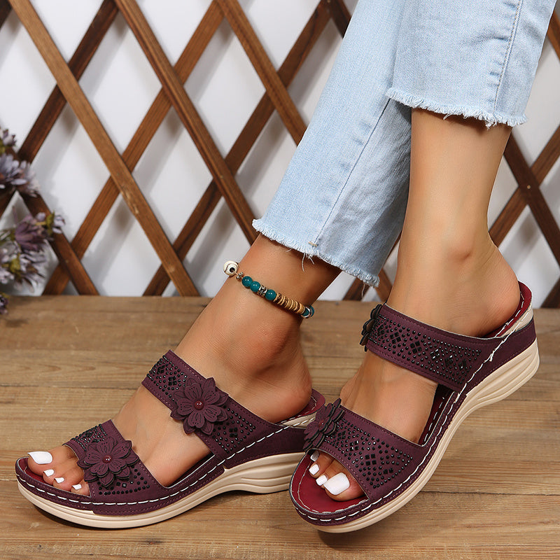 Damen Sandalen mit hohem Keilabsatz Jully