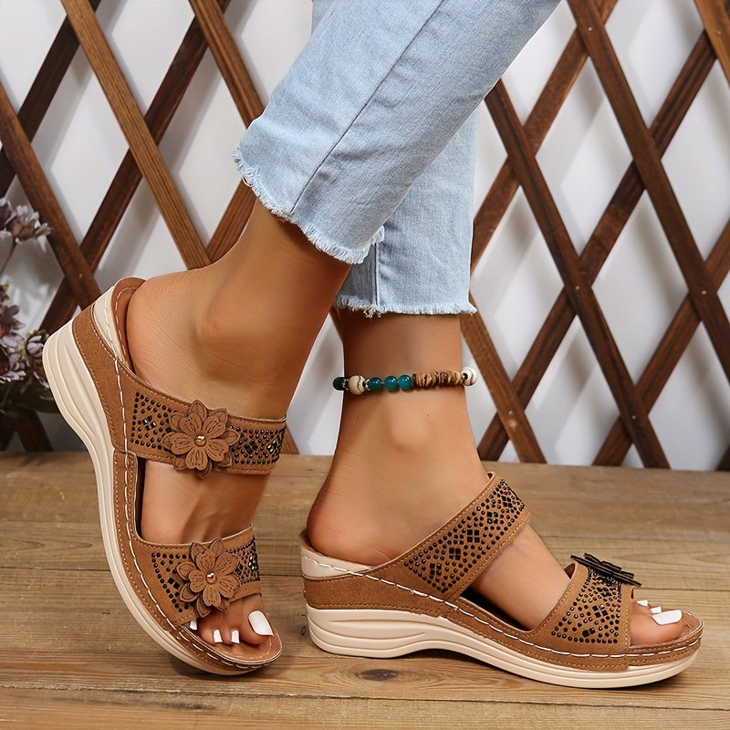 Damen Sandalen mit hohem Keilabsatz Jully