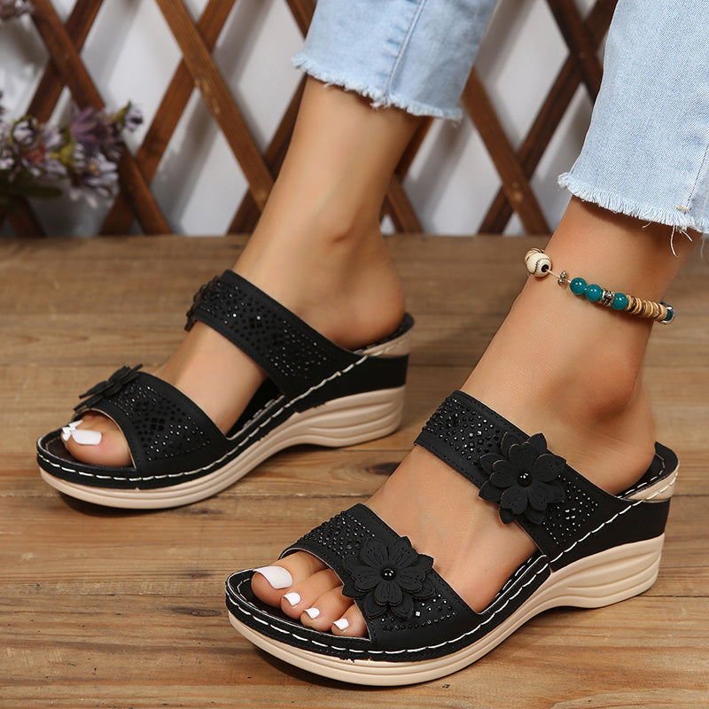 Damen Sandalen mit hohem Keilabsatz Jully