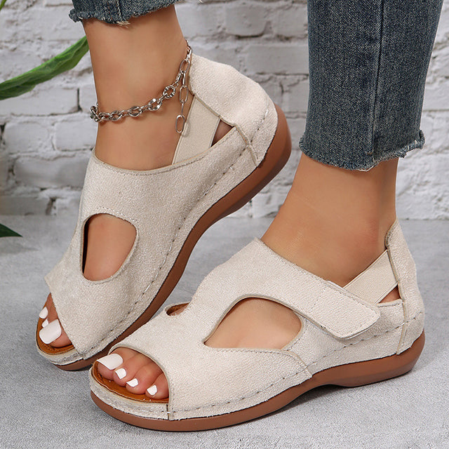 Damen Sandalen mit runder Spitze und Gummisohle Jully