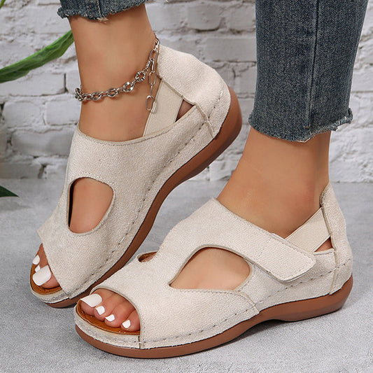 Damen Sandalen mit runder Spitze und Gummisohle Jully