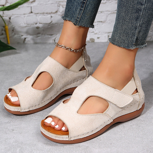 Damen Sandalen mit runder Spitze und Gummisohle Jully