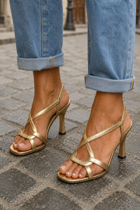 Damen Sandalen mit überkreuzten Riemen Jully