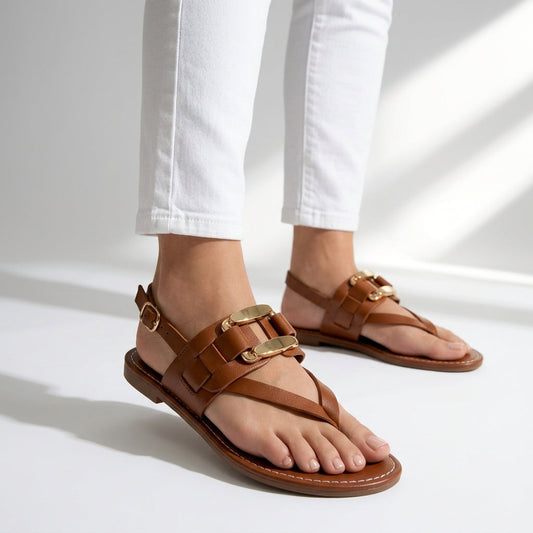 Damen Sandalen mit verstellbarem Slingback-Riemen Jully