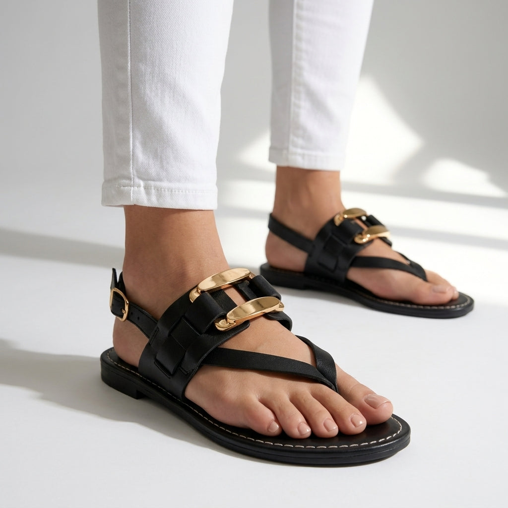 Damen Sandalen mit verstellbarem Slingback-Riemen Jully