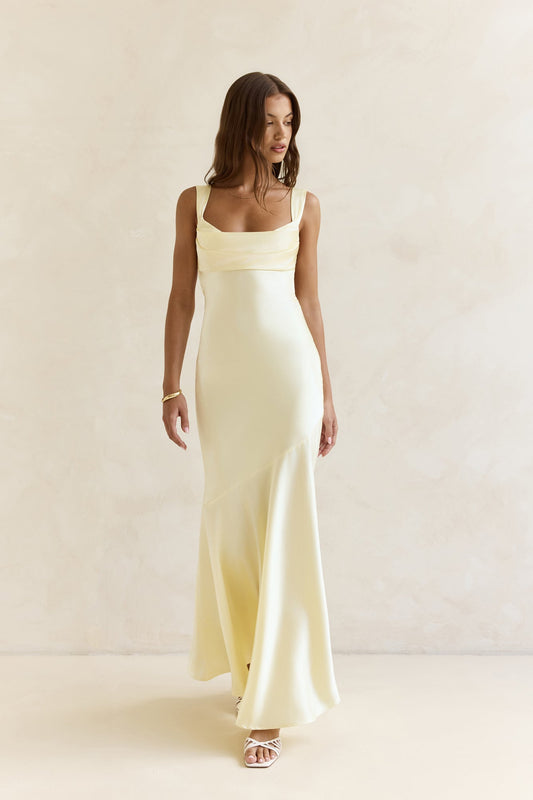 Damen Satin-Maxikleid mit rückenfreiem Design Jully