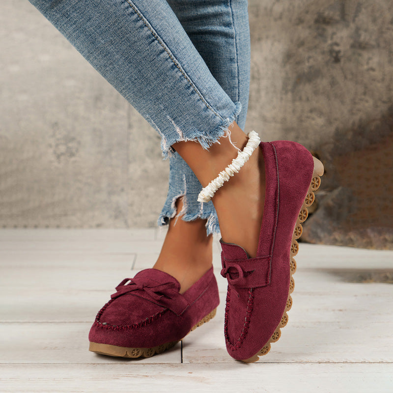 Damen Schlupfschuhe aus Segeltuch mit flachem Absatz Jully