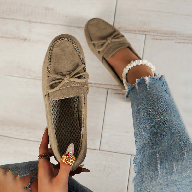 Damen Schlupfschuhe aus Segeltuch mit flachem Absatz Jully