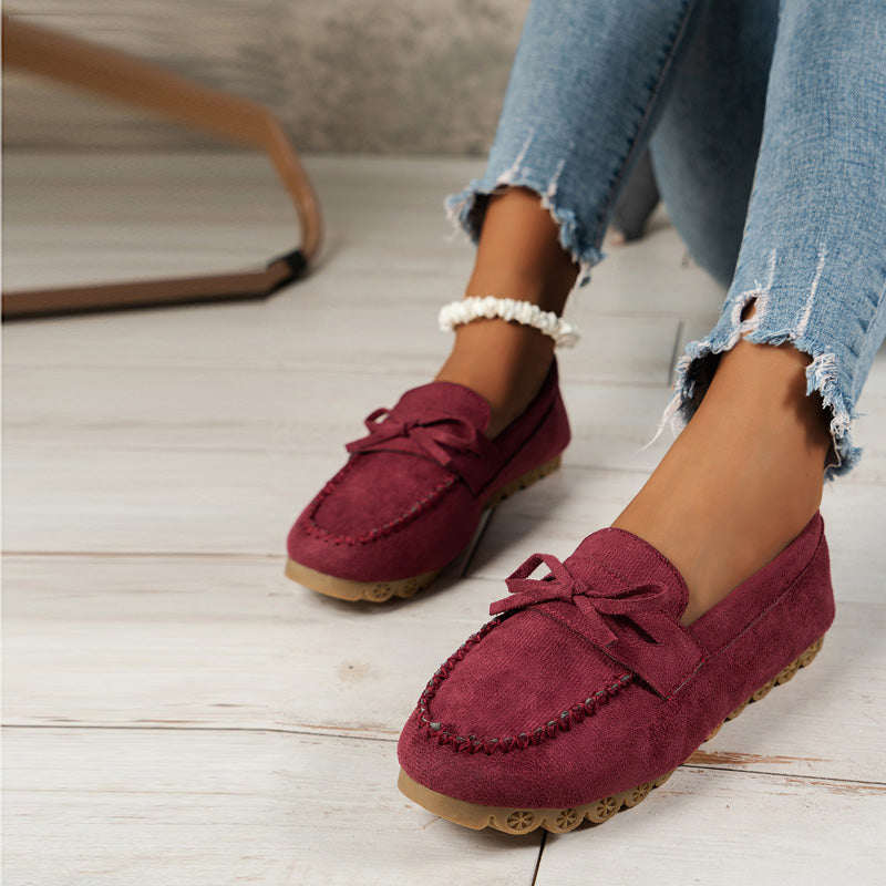 Damen Schlupfschuhe aus Segeltuch mit flachem Absatz Jully