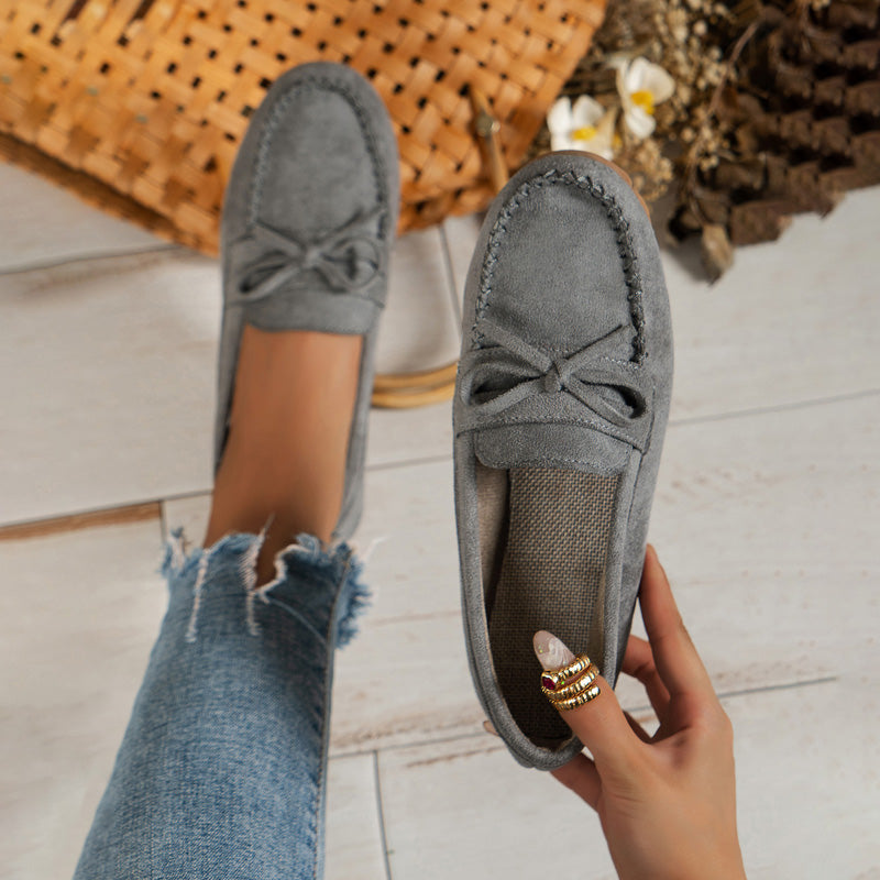 Damen Schlupfschuhe aus Segeltuch mit flachem Absatz Jully