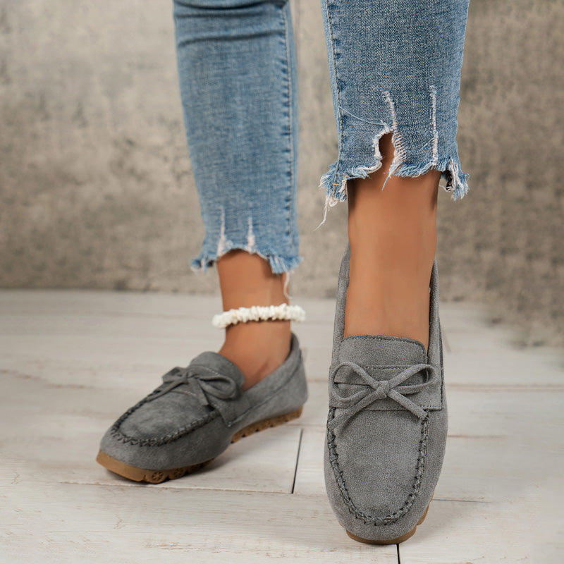 Damen Schlupfschuhe aus Segeltuch mit flachem Absatz Jully