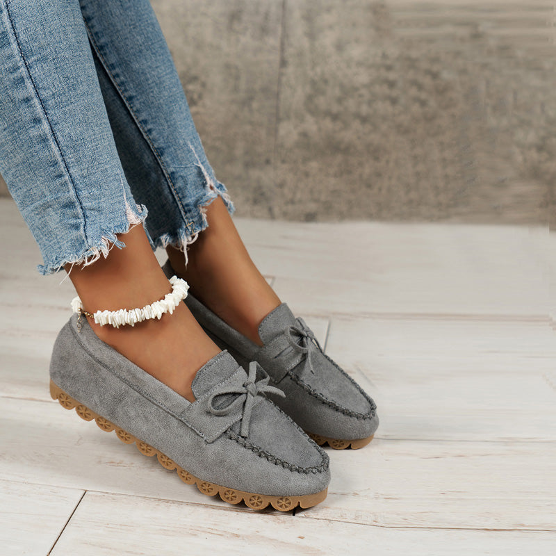Damen Schlupfschuhe aus Segeltuch mit flachem Absatz Jully