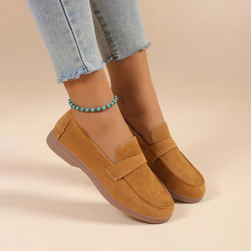 Damen Schlupfschuhe aus Wildleder mit runder Zehe Jully