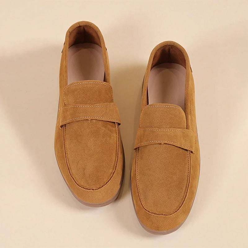 Damen Schlupfschuhe aus Wildleder mit runder Zehe Jully