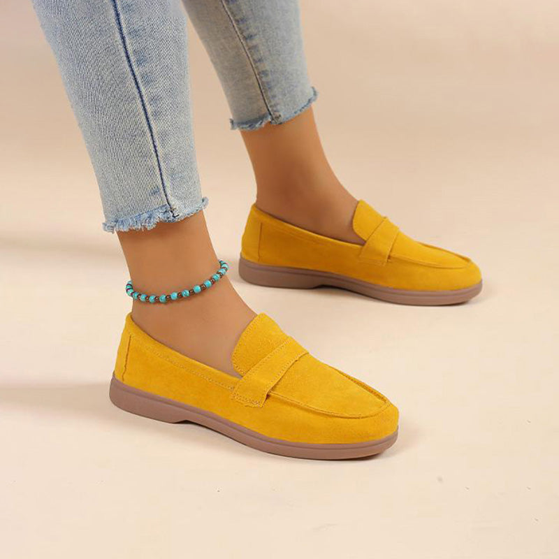 Damen Schlupfschuhe aus Wildleder mit runder Zehe Jully