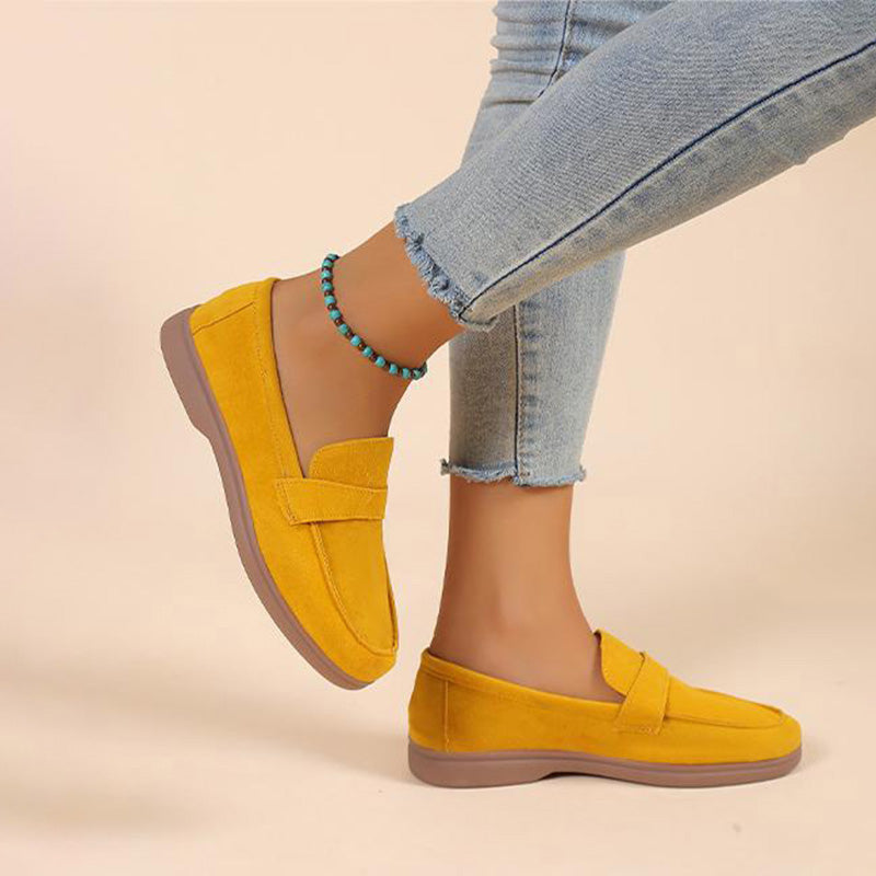 Damen Schlupfschuhe aus Wildleder mit runder Zehe Jully