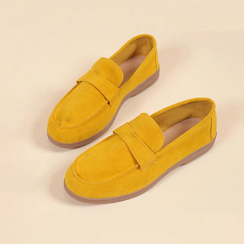 Damen Schlupfschuhe aus Wildleder mit runder Zehe Jully