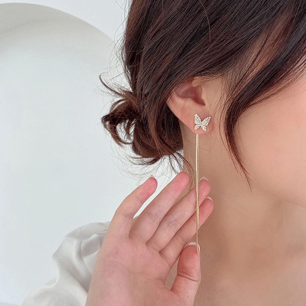 Damen Schmetterlingsohrringe mit Glaskristall Jully