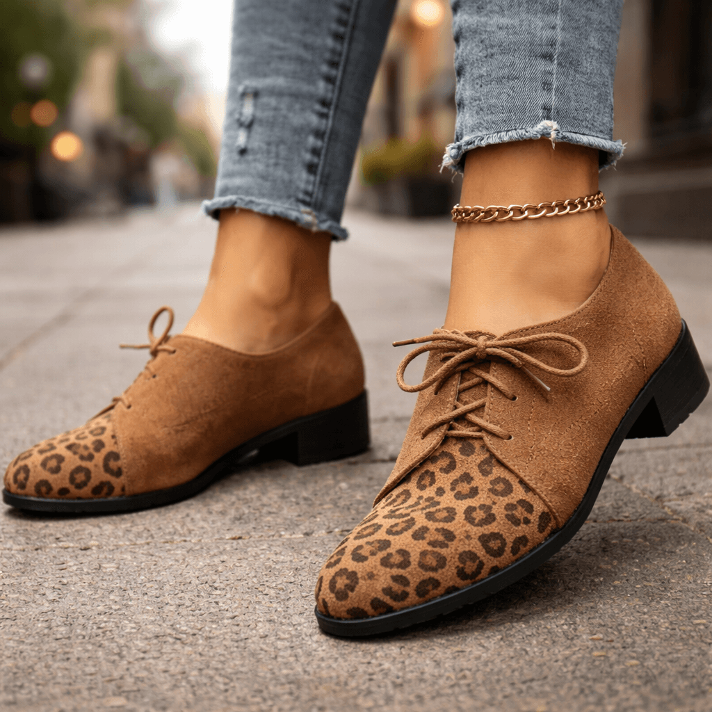 Damen Schnürschuhe aus Wildleder mit Blockabsatz Jully