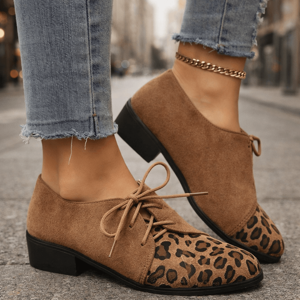 Damen Schnürschuhe aus Wildleder mit Blockabsatz Jully