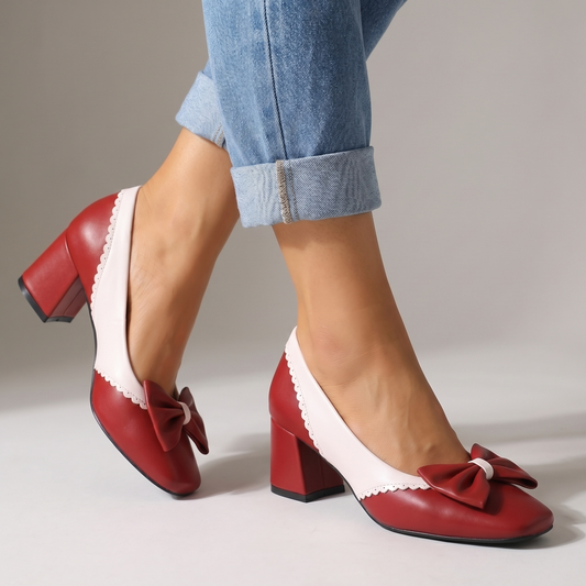 Damen Schuhe mit Blockabsatz und Schleifendetail Jully