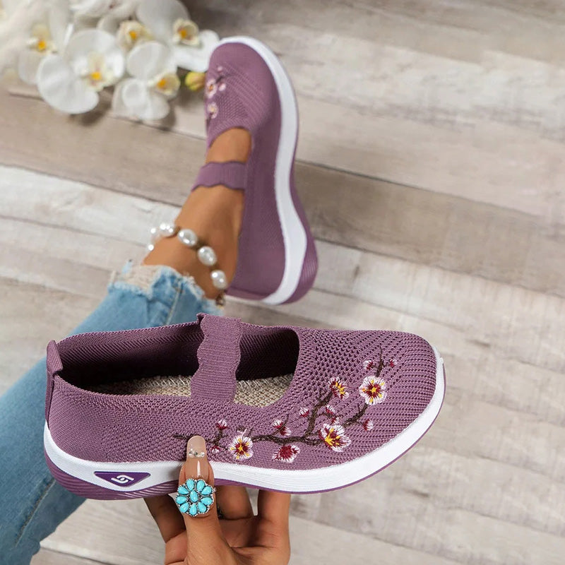Damen Schuhe mit Blumenstickerei Jully